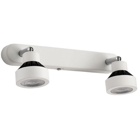 Lampada LED applique a 2 luci 7W 3000K 230V in metallo satinato Bianco TEOREMA (1/2)
