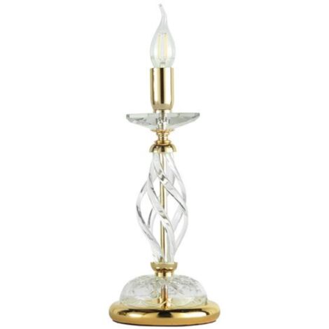 Lampada da tavolo a candela 1306 in vetro soffiato Oro 14x33 cm (1/2)