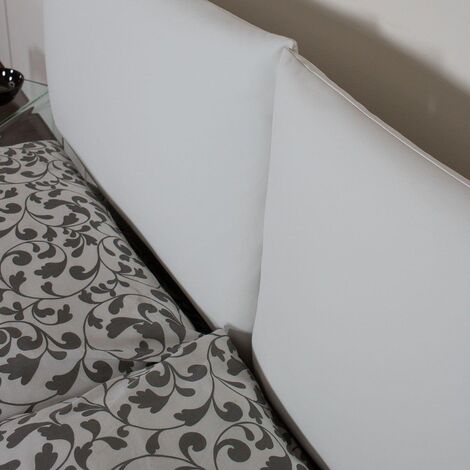 Letto ANTEA BIANCO matrimoniale con contenitore H27 con rete a doghe