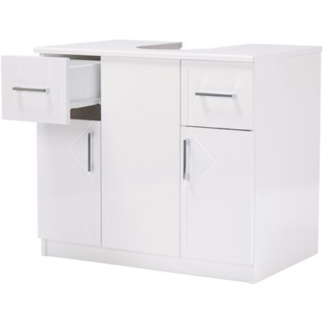 Mobile sottolavabo copricolonna 65x54 cm bianco lucido