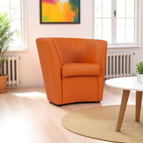 Poltrona in ecopelle Arancio Valentina per casa ufficio