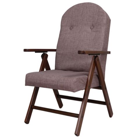 Poltrona reclinabile posizioni in legno e tessuto tinta unita