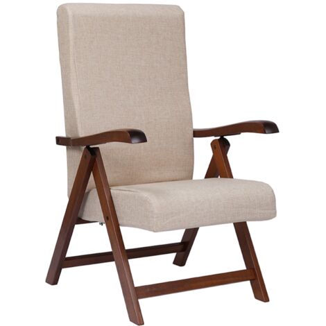 Poltrona MIAMI in faggio con imbottitura relax reclinabile 4 posizioni BEIGE (1/4)