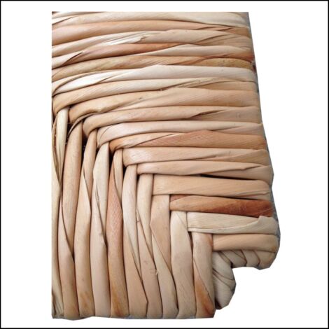 Ricambio Seduta In Paglia Di Fiume Per Sedie Arte Povera - Set Da 4, Telaio Legno Massello, 33.5x38x3 Cm