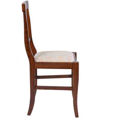 Sedia in legno massello con seduta imbottita LAURA finitura noce SET 2 PZ