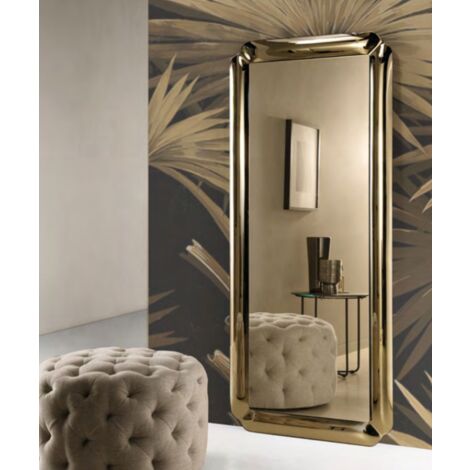 Specchio rettangolare con cornice in cristallo fuso ODESSA Bronzo
