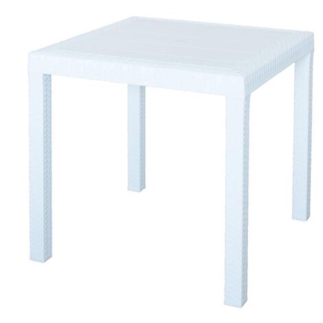Tavolo quadrato 80x80cm per interno ed esterno in polipropilene DALLAS BIANCO (1/2)