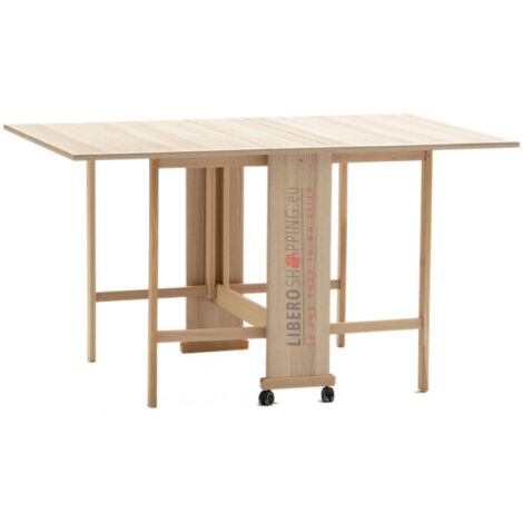 Tavolo richiudibile legno formica con ruote 140x90 cm GIORGIA Rovere (1/4)