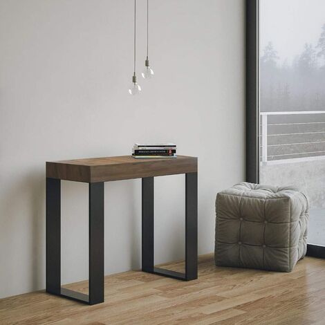 Consolle allungabile a 300cm TECNO noce telaio antracite