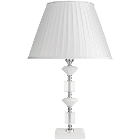 Lampada da tavolo GALA in vetro con dettagli in metallo Bianco 40x66 cm (1/2)