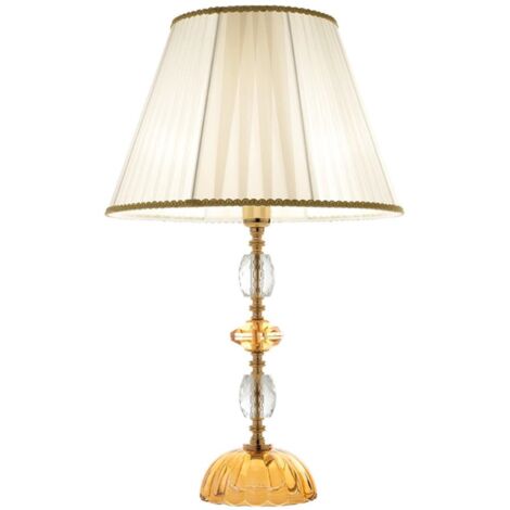 Lampada da tavolo 40x66 cm PATRICIA in vetro e cristallo Ambra (1/3)