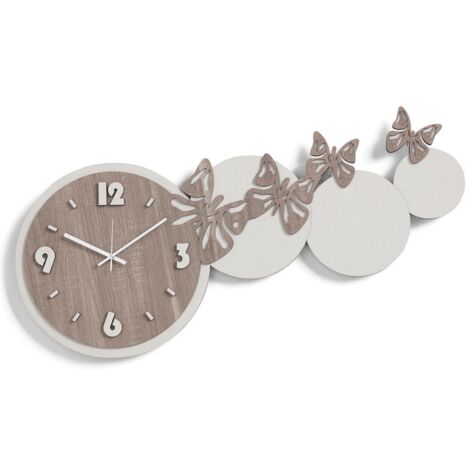 Orologio da parete legno laminato moderno 80x40 TRS - FARFALLE 2
