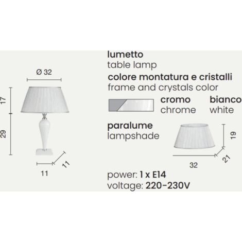 Ondaluce LG.RAVEL/ORO Lampada da tavolo grande oro vetro con paralume