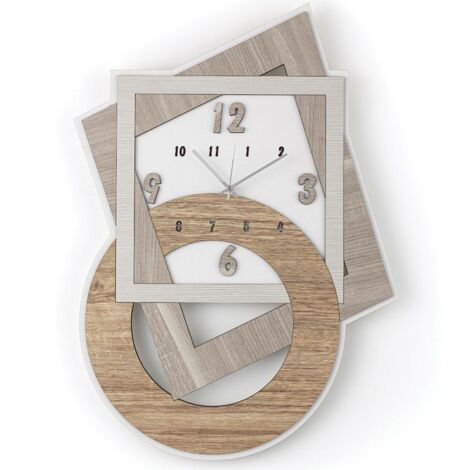 Orologio da parete 40x59 cm in legno laminato BRC - GEOMETRICO