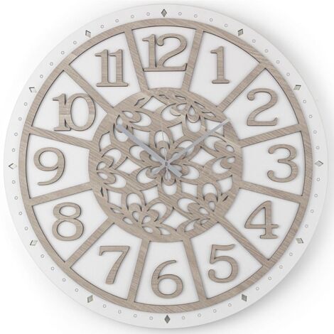 Orologio tondo D30 da parete in legno laminato BRC - NATURE