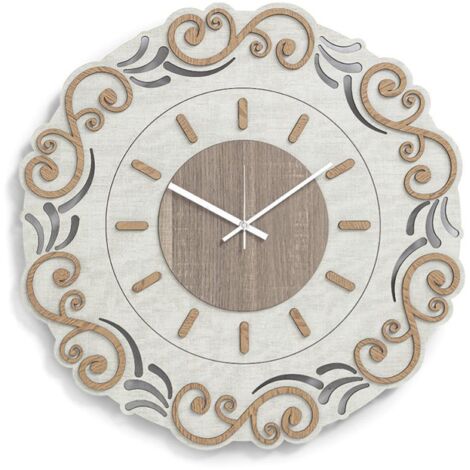 Orologio tondo parete D30 senza numeri in legno laminato TRS