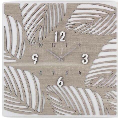 Orologio quadrato 30X30 cm da parete TROPICAL legno laminato BRC