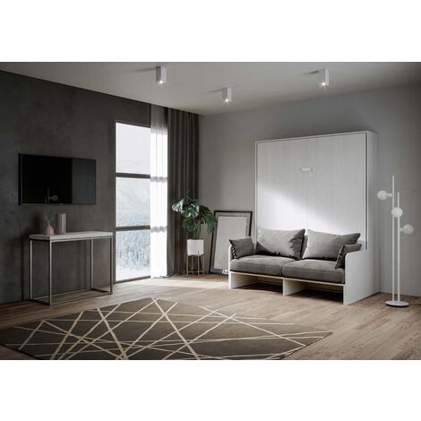 Letto matrimoniale a scomparsa 160 cm Bianco KENTARO SOFA'