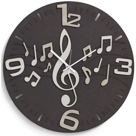 Orologio da parete moderno 30 cm MUSIC in legno laminato RSN