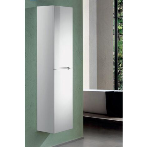 Colonna da bagno reversibile sospesa moderna ATOLLO a 2 ante BIANCO LUCIDO (1/4)