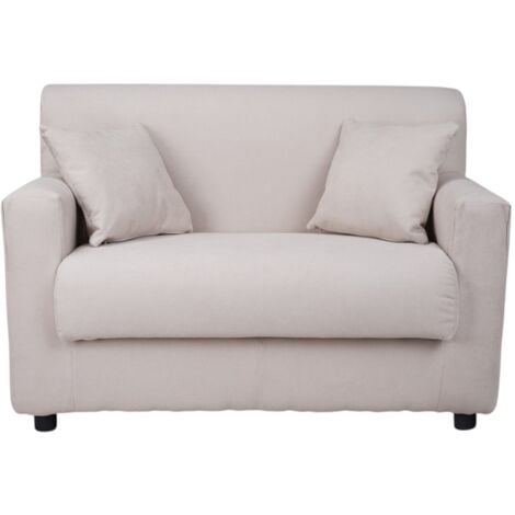 Divano 2 posti Beige - tessuto sfoderabile 124 cm BOLOGNA