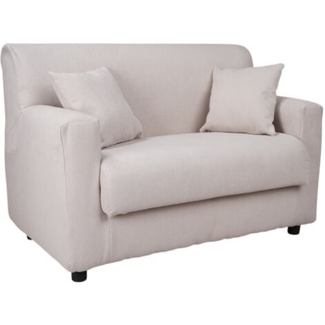 Divano 2 posti Beige - tessuto sfoderabile 124 cm BOLOGNA