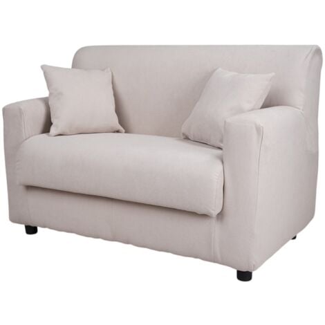 Divano 2 posti Beige - tessuto sfoderabile 124 cm BOLOGNA