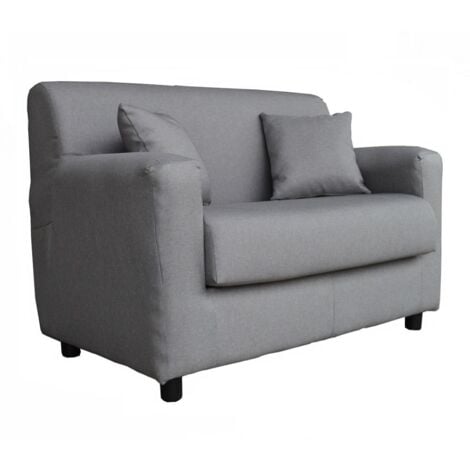 Divano 2 posti Grigio - tessuto sfoderabile 124 cm BOLOGNA