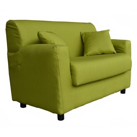 Divano 2 posti Verde - tessuto sfoderabile 124 cm BOLOGNA