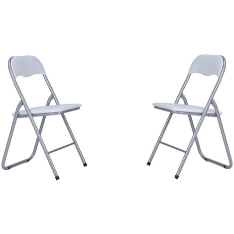 Sedia Pieghevole Da Giardino Modello Amalfi - 2 Pezzi In Metallo Bianco Per Esterno
