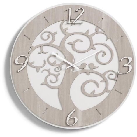 Orologio da parete moderno ALBERO DELLA VITA in legno laminato diametro 30cm BRC