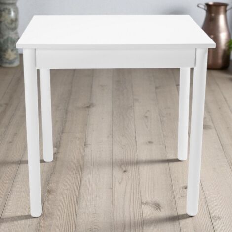 Tavolo fisso in legno con gamba Tonda RISTORANTE misura 90x90 BIANCO (1/5)