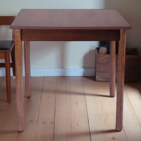 Tavolo fisso in legno con gamba Tonda RISTORANTE misura 90x90 NOCE (1/5)