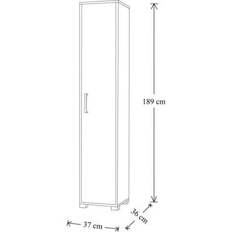 Scarpiera in legno nobilitato 1 anta ripiani interni 37x189h cm Bianco  Frassino