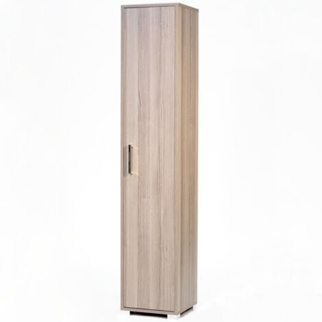 Scarpiera in legno nobilitato 1 anta ripiani interni 37x189h cm Larice  Grigio