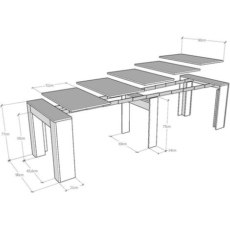 Consolle Allungabile EveryDay Quercia Natura Fino a 3 metri da 14 posti