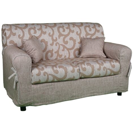 Divano 2 posti in tessuto sfoderabile DAMASCO 150 cm BEIGE