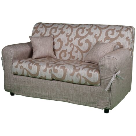 Divano 2 posti in tessuto sfoderabile DAMASCO 150 cm BEIGE