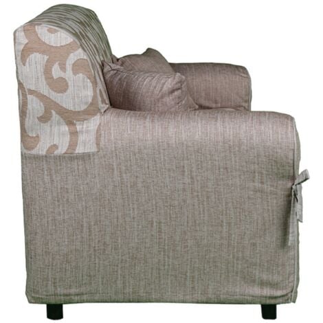 Divano 2 posti in tessuto sfoderabile DAMASCO 150 cm BEIGE