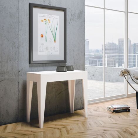 Consolle allungabile Isotta Small 90x42 Bianco Frassino fino a 198 cm