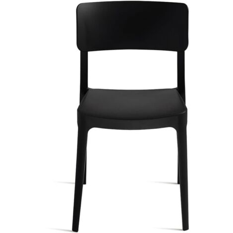 Sedia impilabile in plastica nera – Sunny (2 Pz