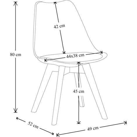 Sedia Kaira bianco con seduta ecopelle e gambe in legno - 2 pezzi