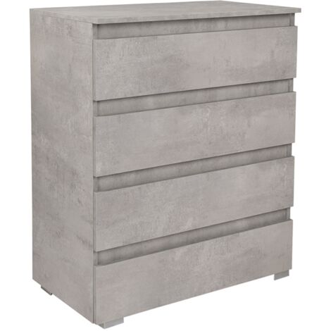 Cassettiera 4 cassetti maniglia gola in legno 81x44xH101 Cemento
