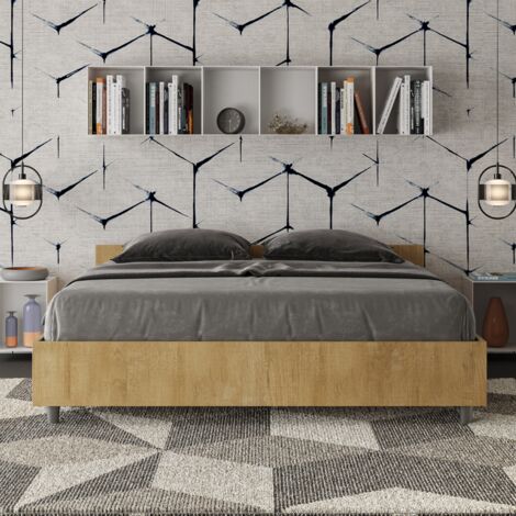 Letto matrimoniale con rete 160x190 quercia Nuamo (1/4)