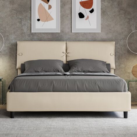 Letto matrimoniale senza rete imbottito 160x200 similpelle tortora Sleeper (1/4)