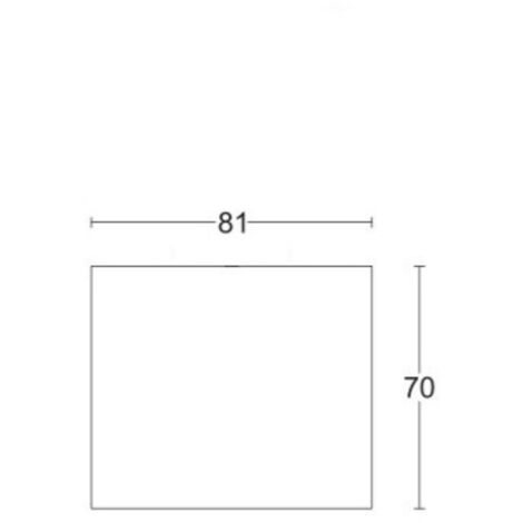 Specchio rettangolare con bordo sottile a filo muro 81x70x2 cm