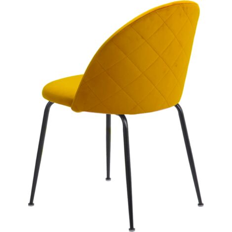 Sedia poltroncina in velluto Senape con gambe in metallo Oro - PARIS 2 sedie