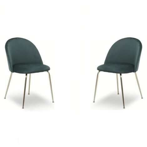 Sedia poltroncina in velluto Verde con gambe in metallo Oro - PARIS 2 sedie (1/5)