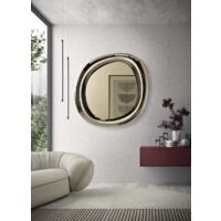 Specchio sagomato MOVE 108x120 cm con cornice curva Bronzo