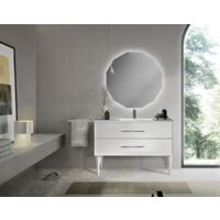 Mobile bagno moderno 100 cm - Bianco Opaco - 2 cassetti - Lavabo - CLASSIC